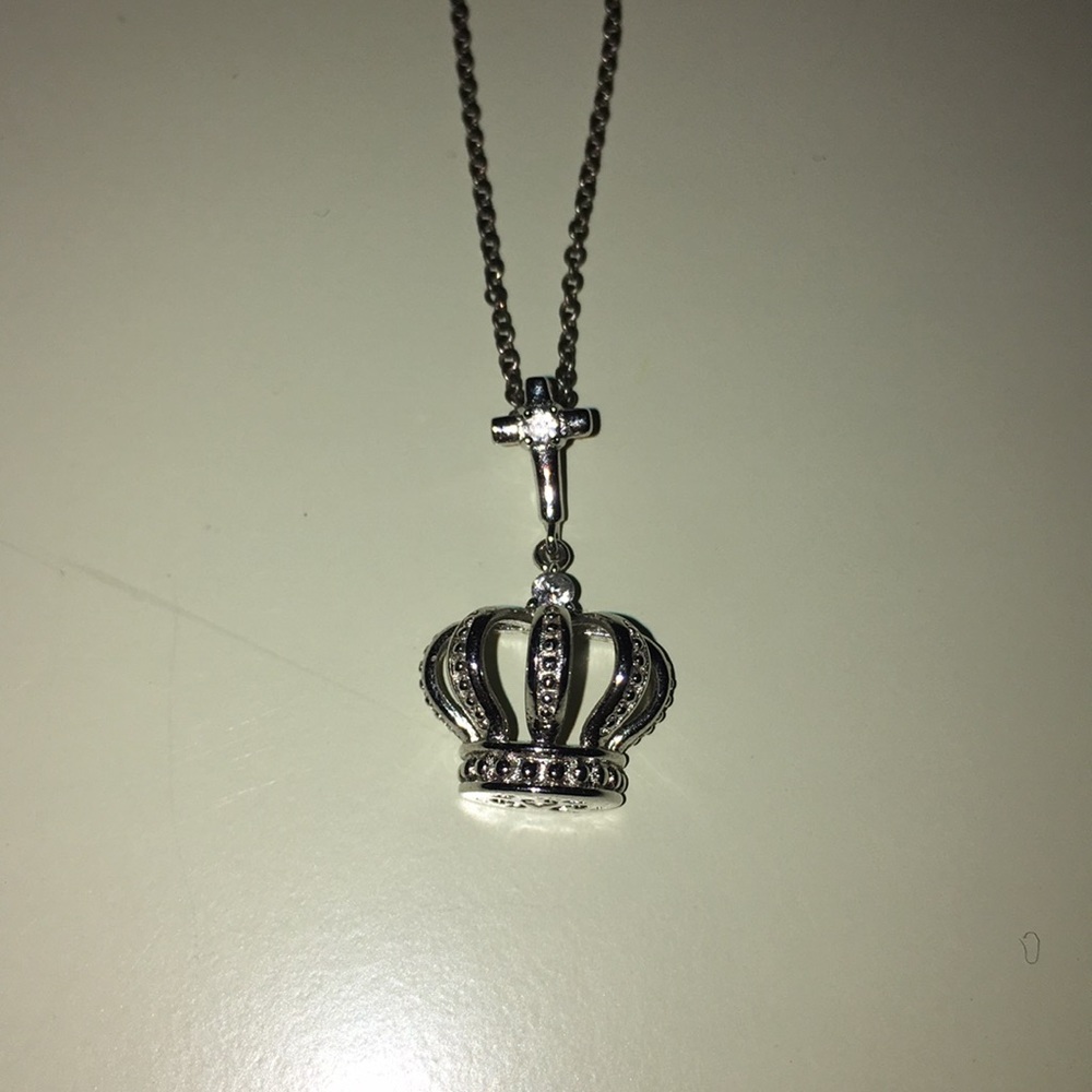 silver Crown Necklace